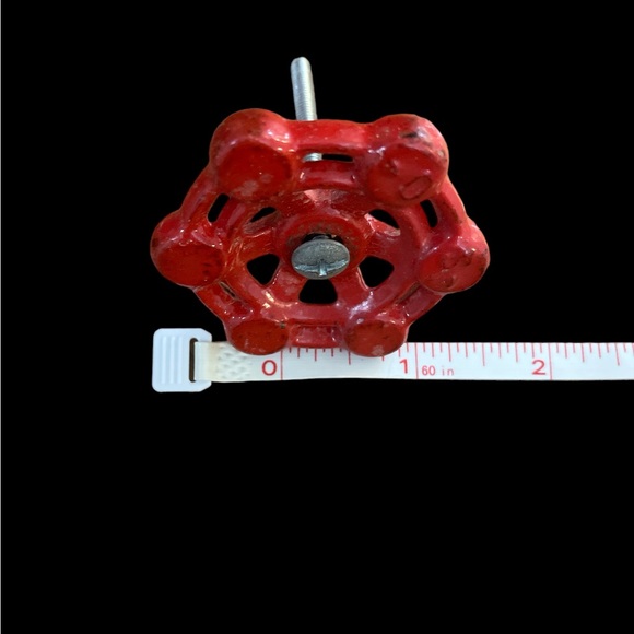 Vintage red metal spigots for drawer pulls red so unique Anthropologie home - Picture 3 of 3